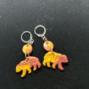 Tye dye mama  Bear Earrings